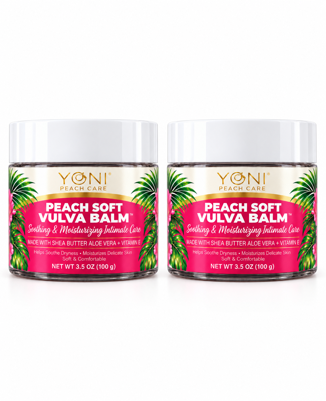 Two-pack of Peach Soft Vulva Balm 3.5 oz jars