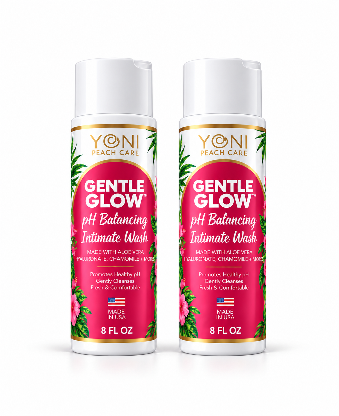 Two-pack of Gentle Glow pH balancing intimate wash 8 fl oz bottles