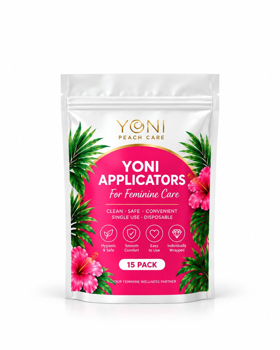 Yoni Peach Care disposable suppository applicators 30-pack and 15-pack