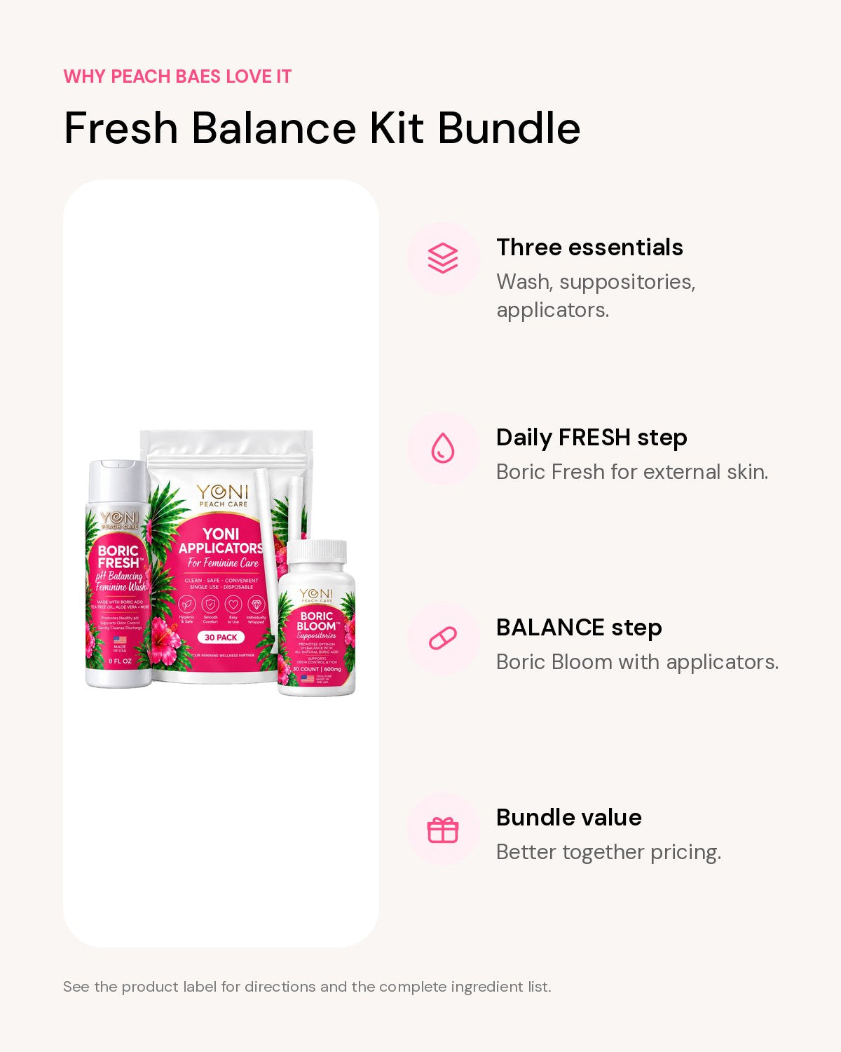 Fresh Balance Kit Bundle benefits: Three essentials, Daily FRESH step, BALANCE step, Bundle value