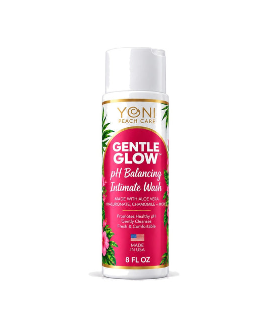 Yoni Peach Care Gentle Glow pH balancing intimate wash, 8 fl oz bottle for external cleansing
