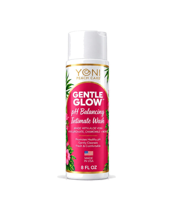Yoni Peach Care Gentle Glow pH balancing intimate wash, 8 fl oz bottle for external cleansing