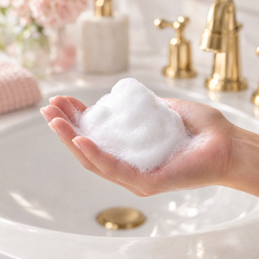 How to use Boric Fresh wash, step 2: Lather