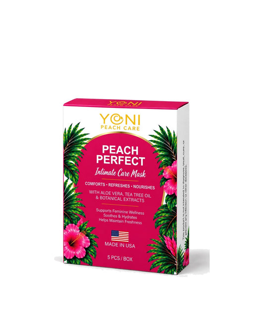 Yoni Peach Care Peach Perfect Intimate Care Mask, box of 5 sheet masks with aloe vera and botanical extracts