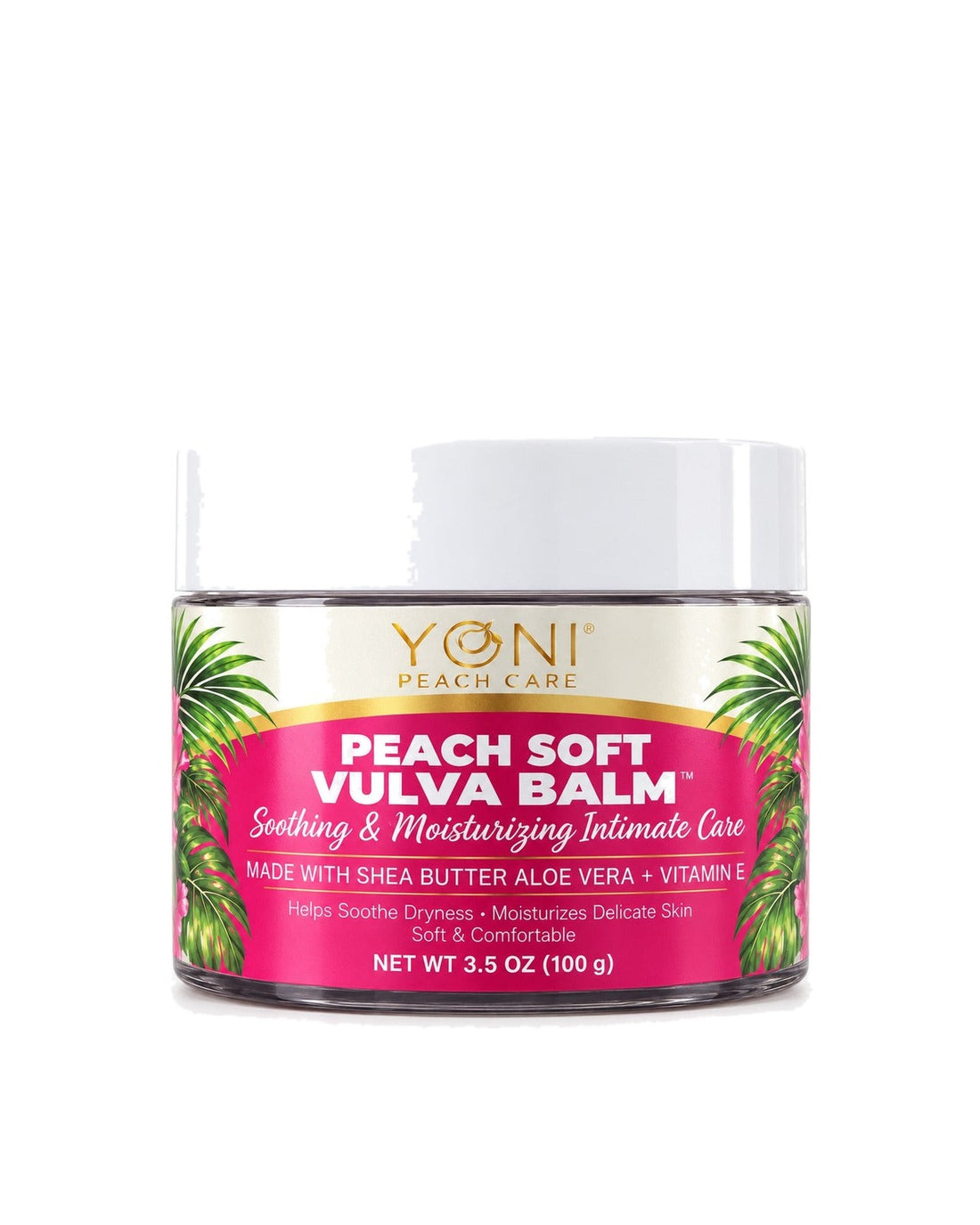 Yoni Peach Care Peach Soft Vulva Balm, 3.5 oz jar with shea butter, aloe vera and vitamin E for external skin