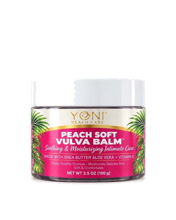 Yoni Peach Care Peach Soft Vulva Balm, 3.5 oz jar with shea butter, aloe vera and vitamin E for external skin
